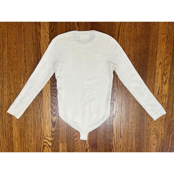 LouLou Studio Cream Cashmere Pullover Bodysuit Sweater Top Women's Size XS - Picture 6 of 9